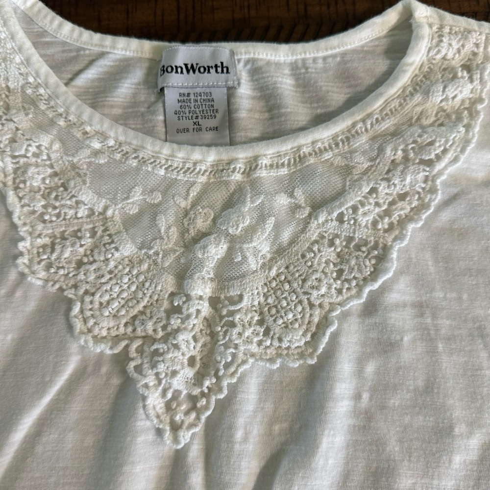 BonWorth White Lace Blouse